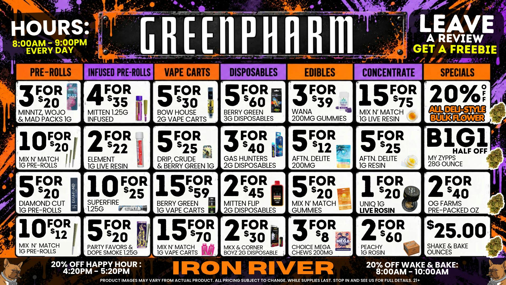 Green Pharm Iron River - Rec - Now Open! 🎃DAILY DEALS!🎃