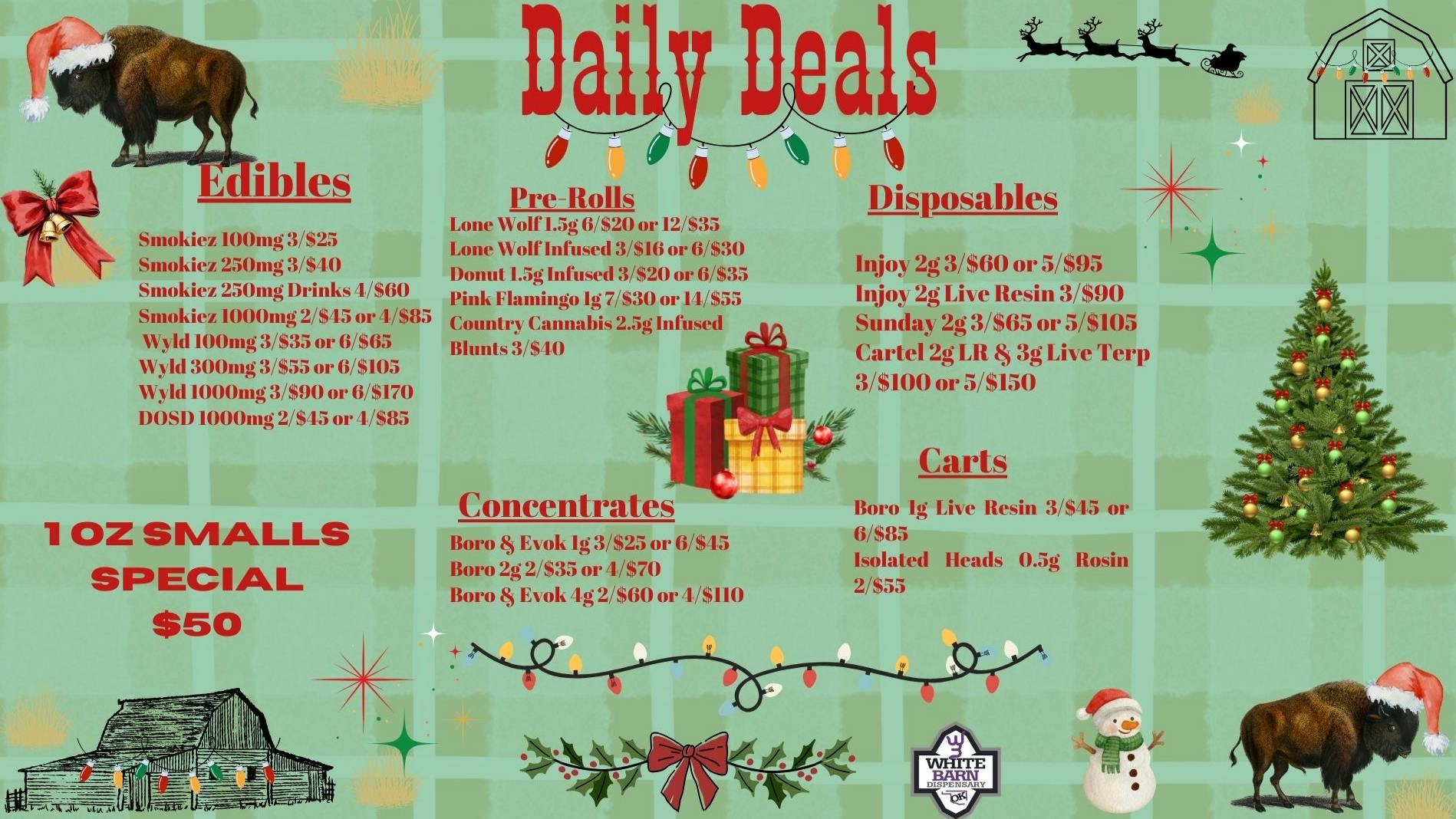 White Barn Dispensary Every Day Deals