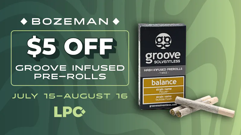 Lone Peak Cannabis Co. Bozeman Bozeman: $5 Off Groove Infused PreRolls