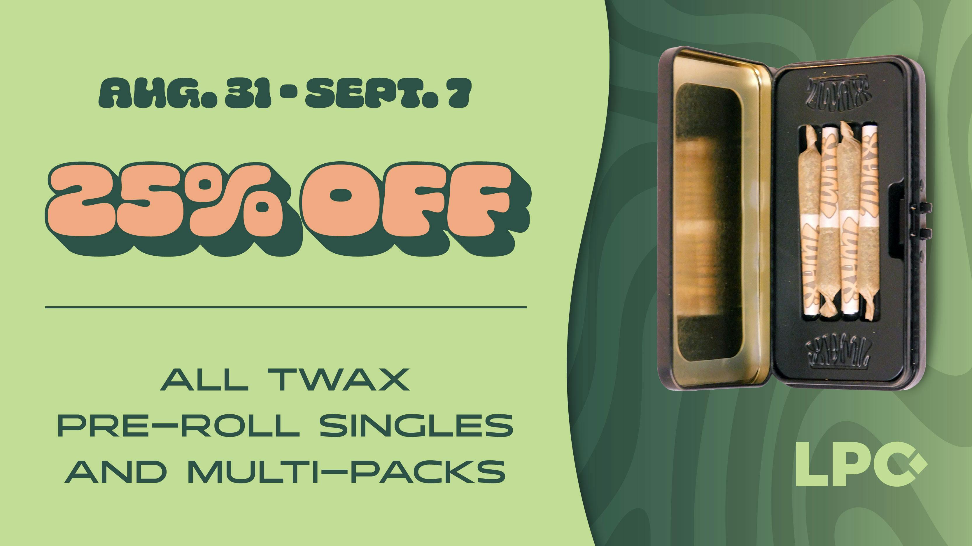 Lone Peak Cannabis Co. Laurel 25% off all Twax Prerolls