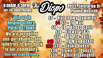 The Dispo Join us in helping others, PUEBLO STRONG!