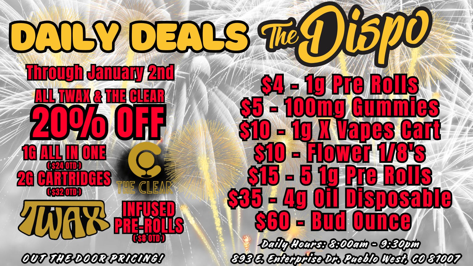 The Dispo Happy New Year, Get Quality Cannabis at The Dispo!