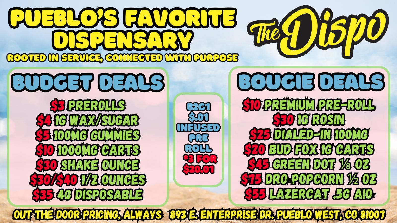 The Dispo $3 JOINT | $4 1G WAX | $10 CART | $20 HI-FUEL 1/8