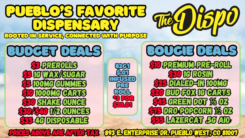 The Dispo $3 JOINT | $4 1G WAX | $10 CART | $20 HI-FUEL 1/8