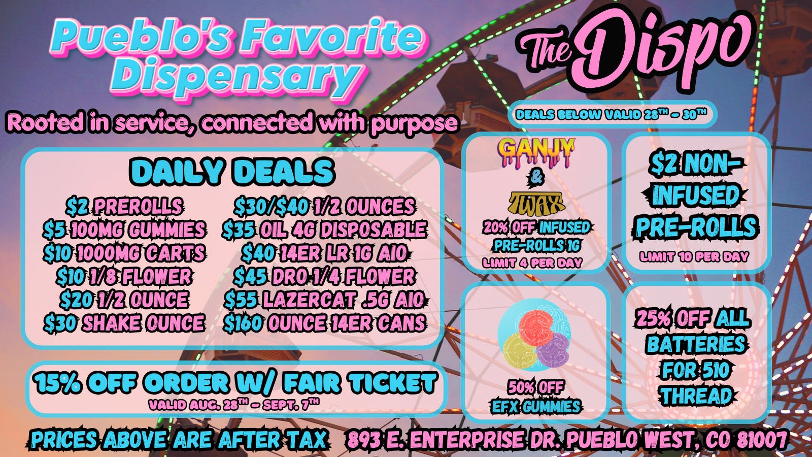 The Dispo $2 JOINTS | $10 1/8s | $10 CART | CO FAIR DEALS