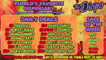 The Dispo $3 JOINT | $5 1G WAX | $11 CART | $20 HI-FUEL 1/8
