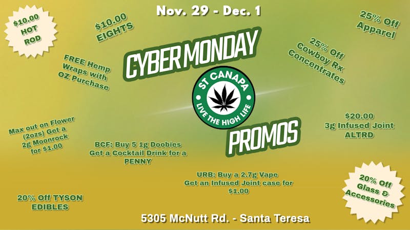 ST CANAPA - Santa Teresa CYBER MONDAY SALE