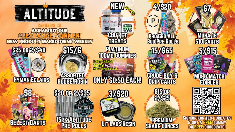 Altitude Cannabis Co 🍁Fall Into Savings @ Altitude🍂