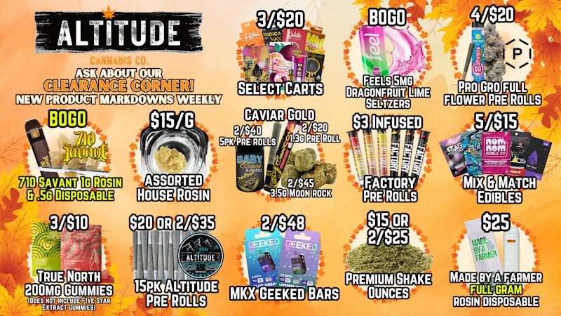 Altitude Cannabis Co ✨🧡Autumn Deals Await @ Altitude🧡✨
