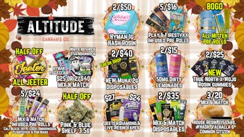 Altitude Cannabis Co 🍁🍂Fall into Savings @ Altitude🍂🍁