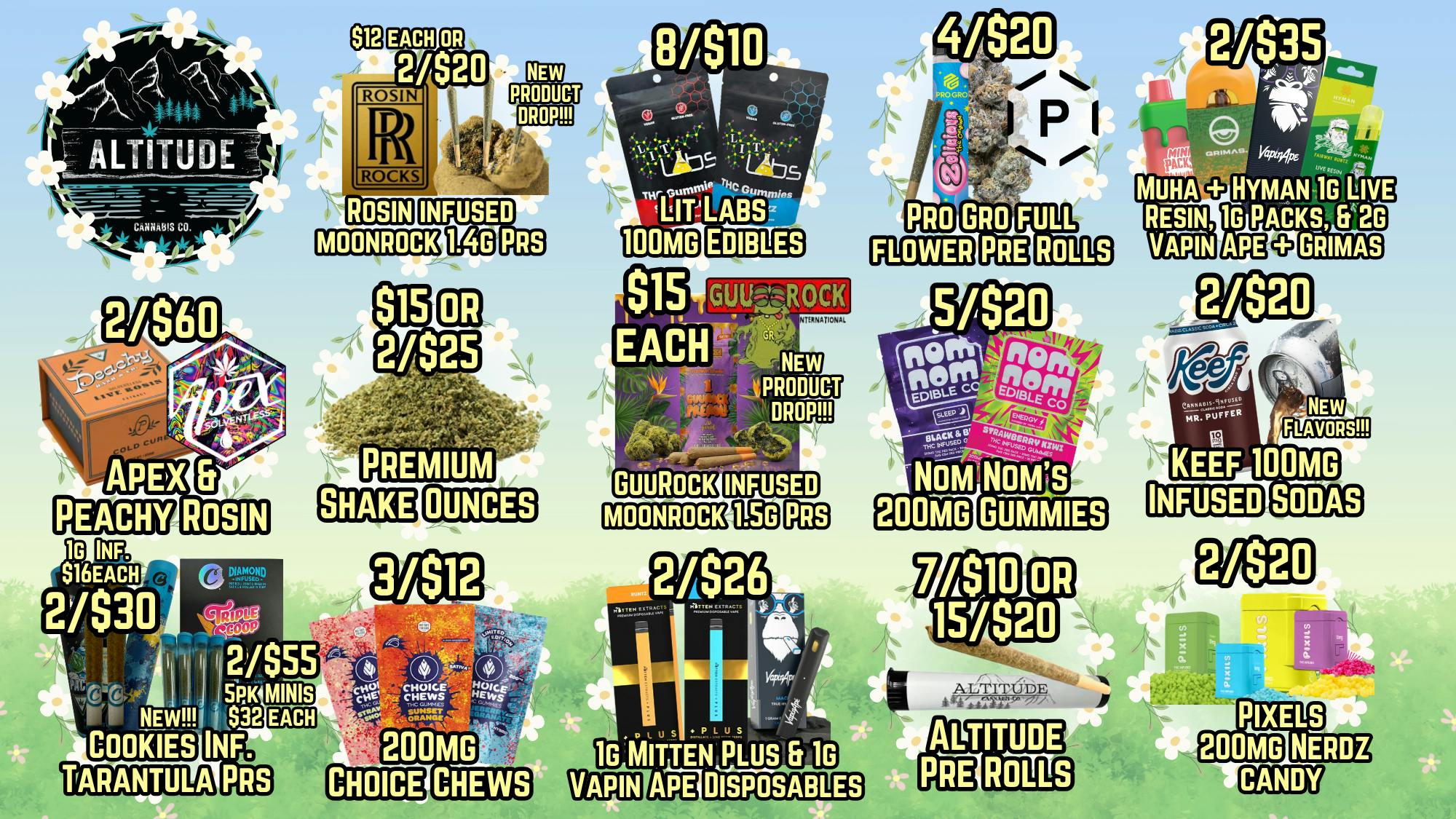 Altitude Cannabis Co NEW COOKIES INF. PRS, VAPES, & FLOWER !!!!