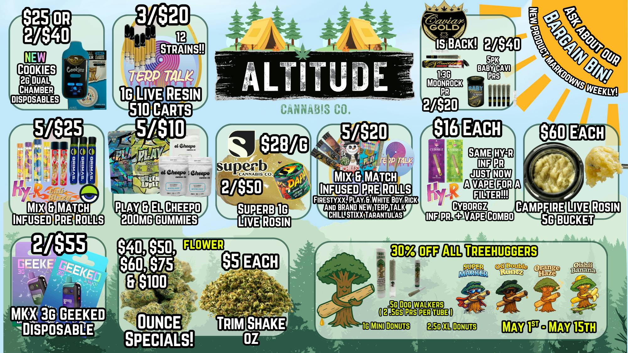 Altitude Cannabis Co 30% OFF TREEHUGGER @ ALTITUDE Caviar Gold BACK!!!!