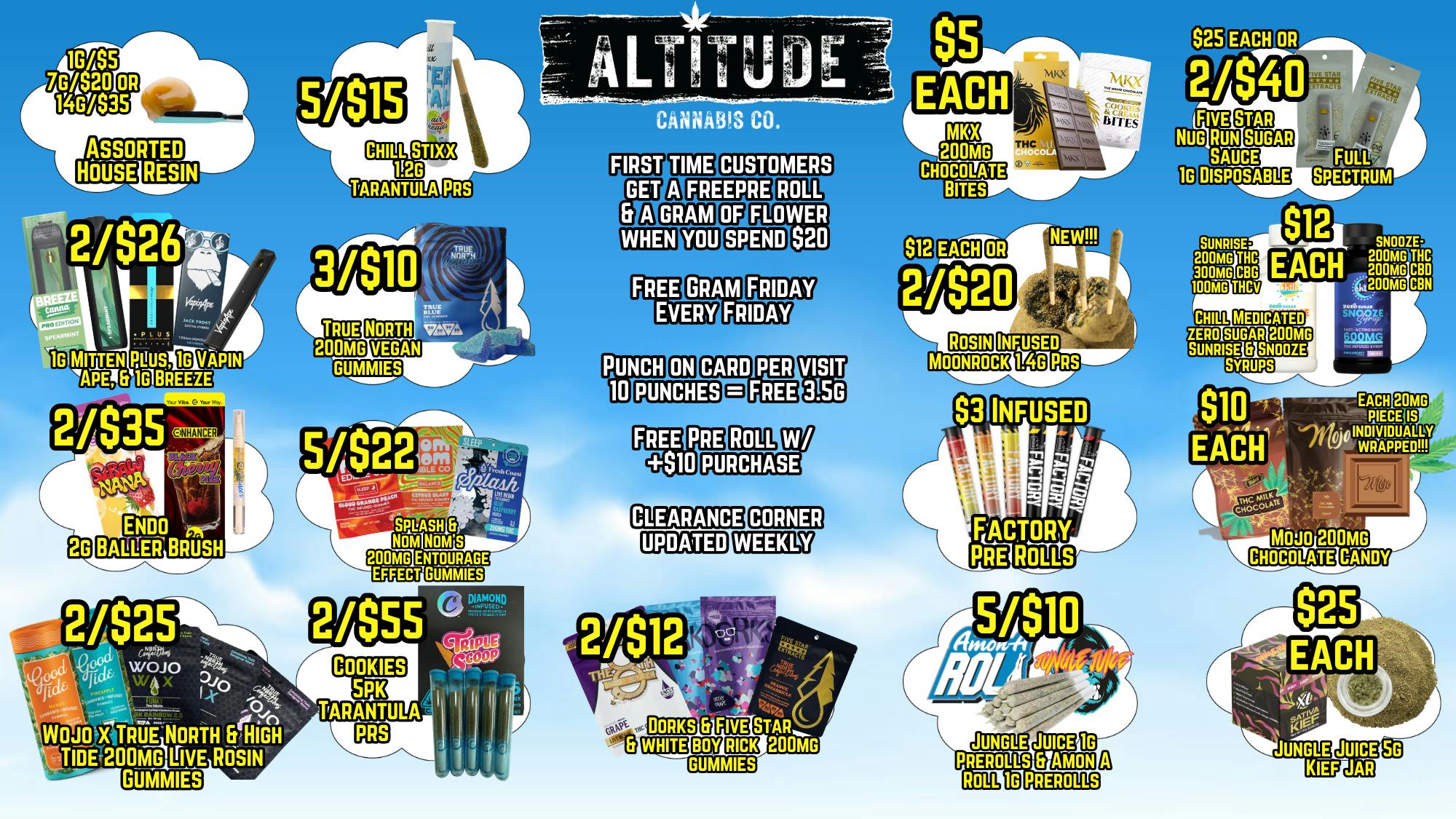 Altitude Cannabis Co $8 RICE CRISPY TREATS ~ $15 DUBAI CHOCHOLATE BARS!