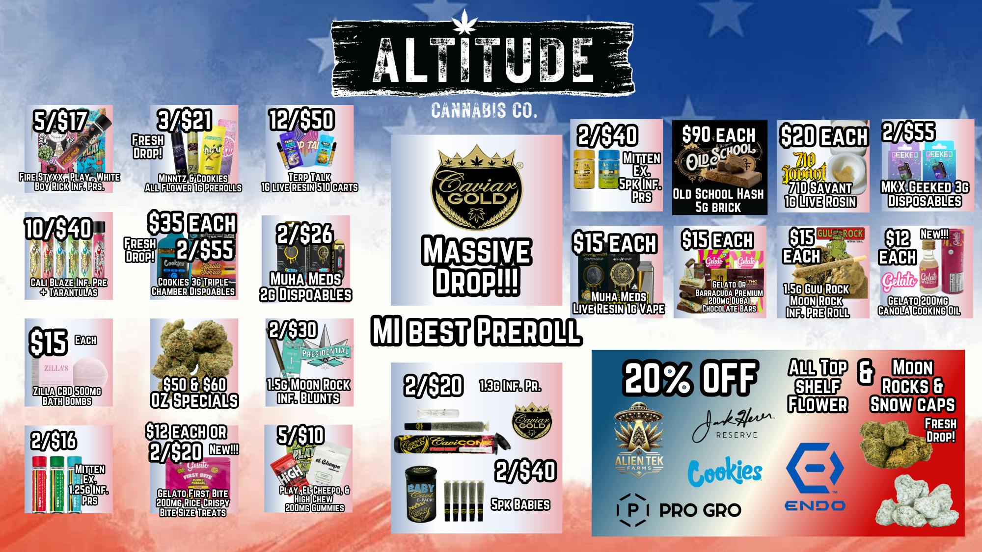 Altitude Cannabis Co 20% OFF ALL TOP SHELF & MOONROCKS!!!!!
