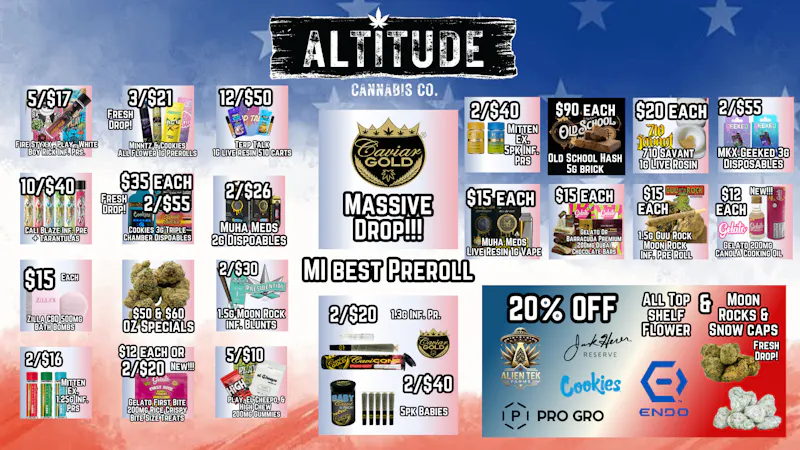Altitude Cannabis Co 20% OFF ALL TOP SHELF & MOONROCKS!!!!!