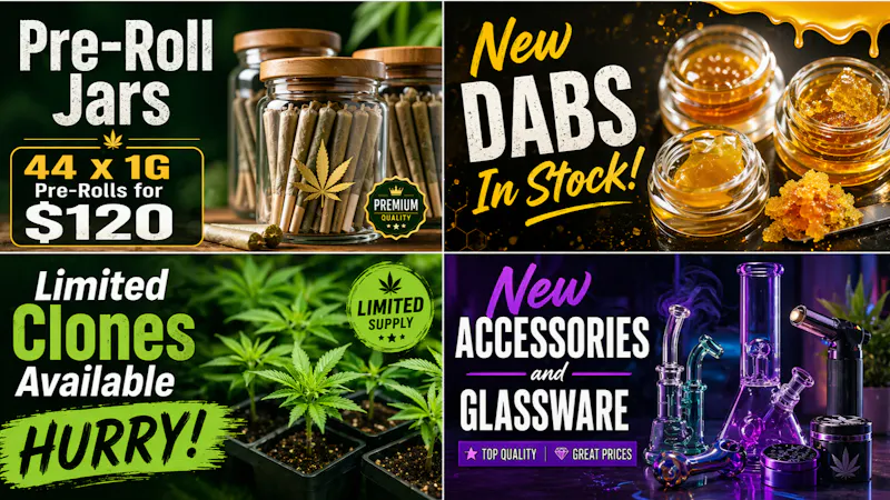 Y&Z Grow - Delivery In Stock Now: Dabs, Clones, Pre-Rolls & Glass