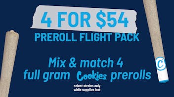 Cookies DC 4 FOR $54 COOKIES PREROLLS FLIGHT BOX