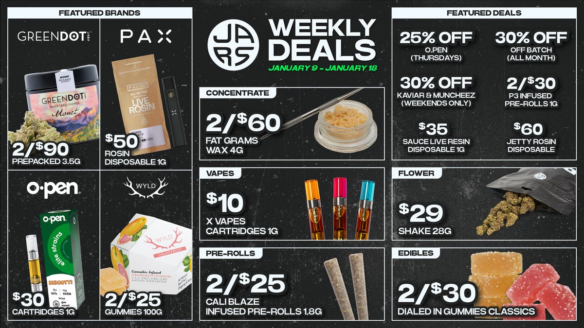 JARS Cannabis - Aurora Southlands Big Selection. Strong Value. Always at JARS.