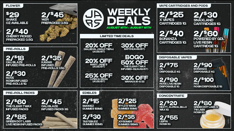 JARS Cannabis - Aurora Southlands Biggest Selection. Even Bigger Value.