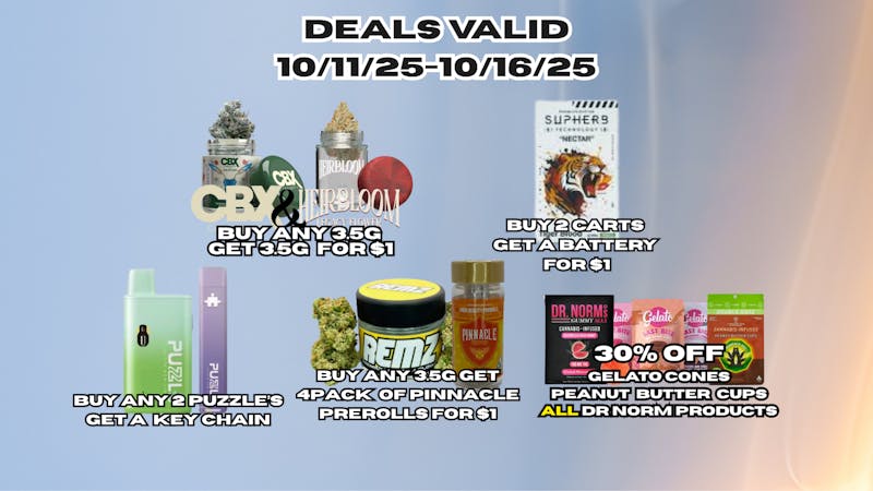 Cadre Dispensary 10/11/2025-10/16/2025