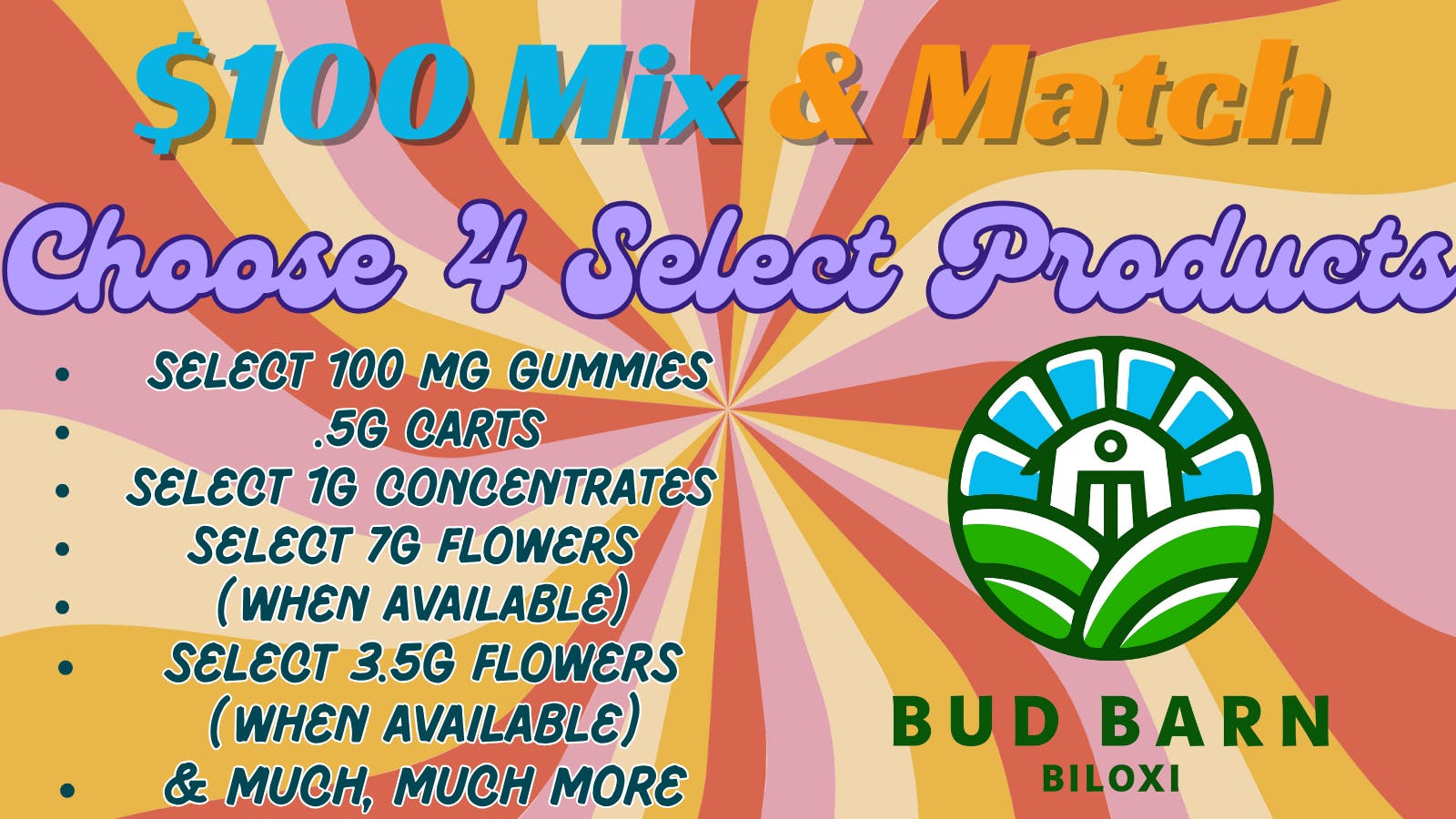 Bud Barn Mix & Match: 4 Select Products for $100