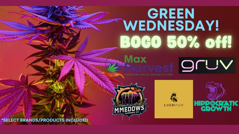 Bud Barn GREEN WEDNESDAY: BOGO 50% OFF!