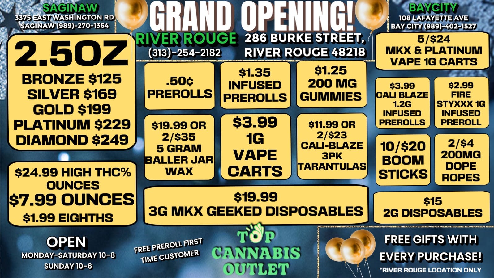 Top Cannabis Outlet - Saginaw LOWEST PRICES IN MI SAGINAW AND BAY CITY $6.99OZ !