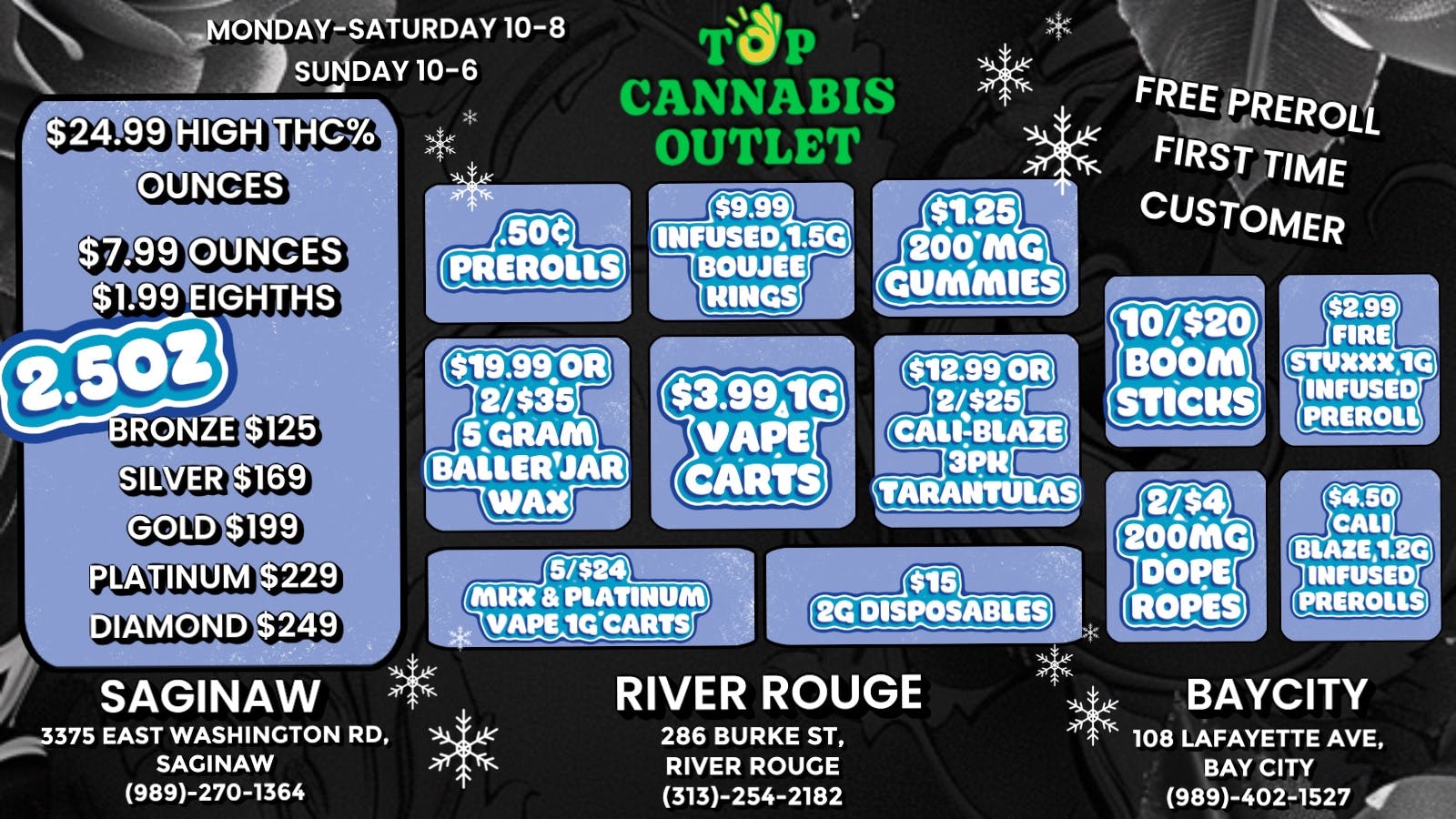 Top Cannabis Outlet - NOW OPEN! LOWEST PRICES IN MI GRAND OPENING 286 BURKE STREET