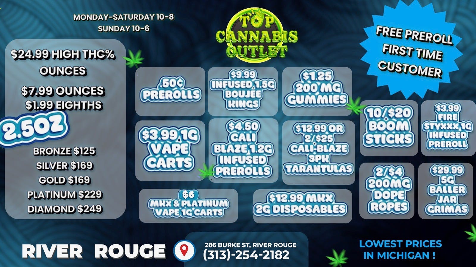 Top Cannabis Outlet - NOW OPEN! LOWEST PRICES IN MICHIGAN GRAND OPENING !