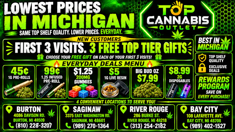 Top Cannabis Outlet - NOW OPEN! FREE TOP TIER GIFTS FIRST 3 VISITS LOWEST PRICES!