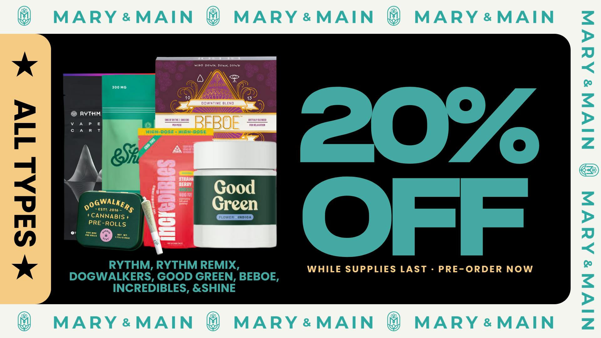 Mary & Main 20% OFF Rythm, Rythm Remix, Dogwalkers, and More