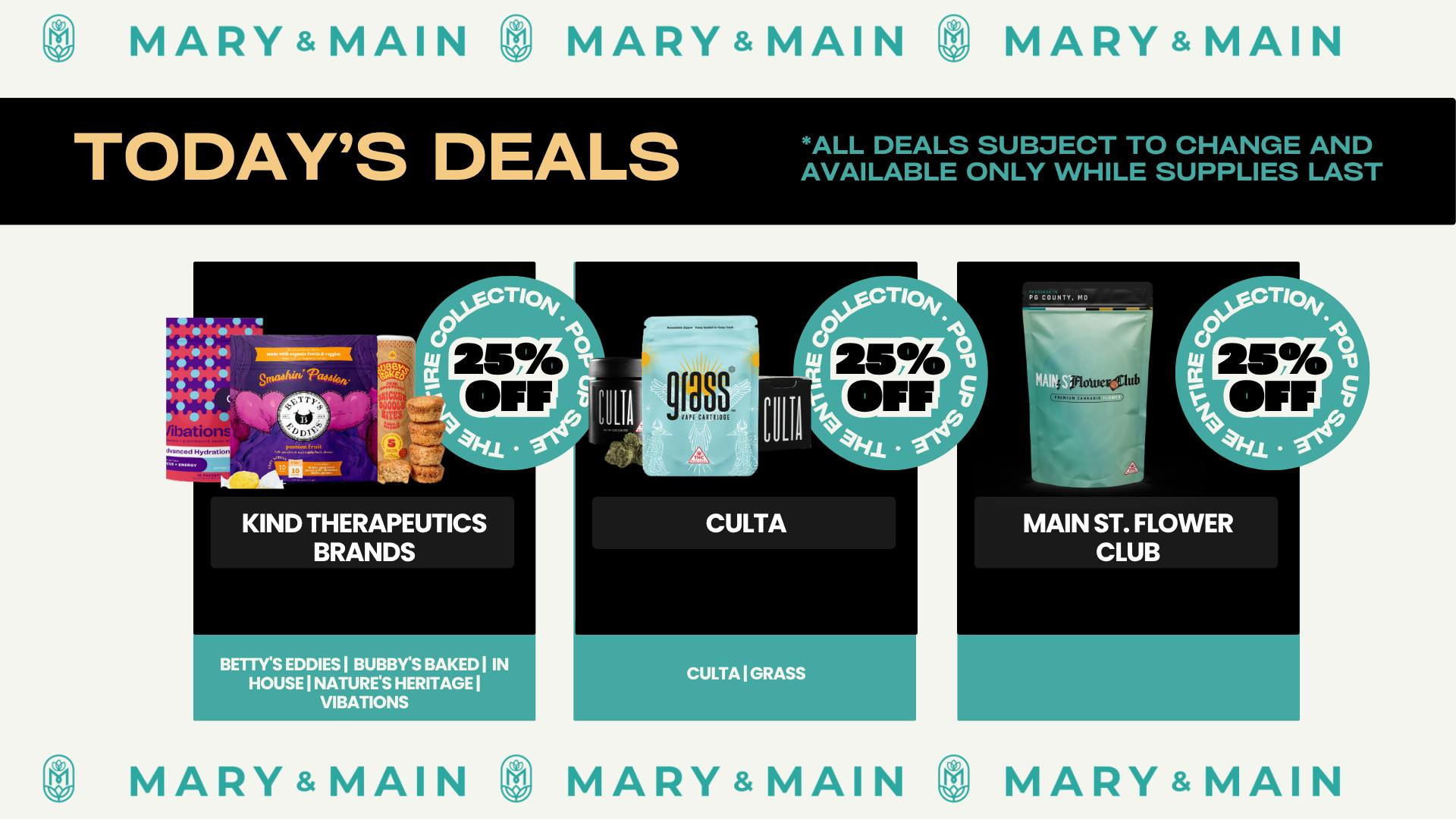Mary & Main 25% Off Culta, Vibations, Betty's Eddies & More
