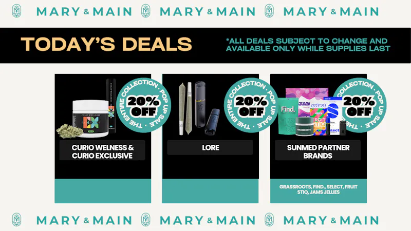 Mary & Main 20% Off Lore, Curio, JAMS, Select, FIND and More