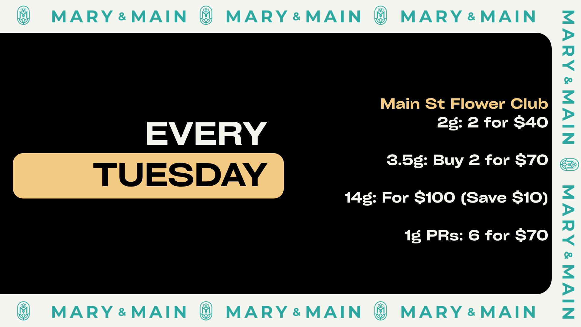 Mary & Main Flower Club Tuesdays (See Image For Details)