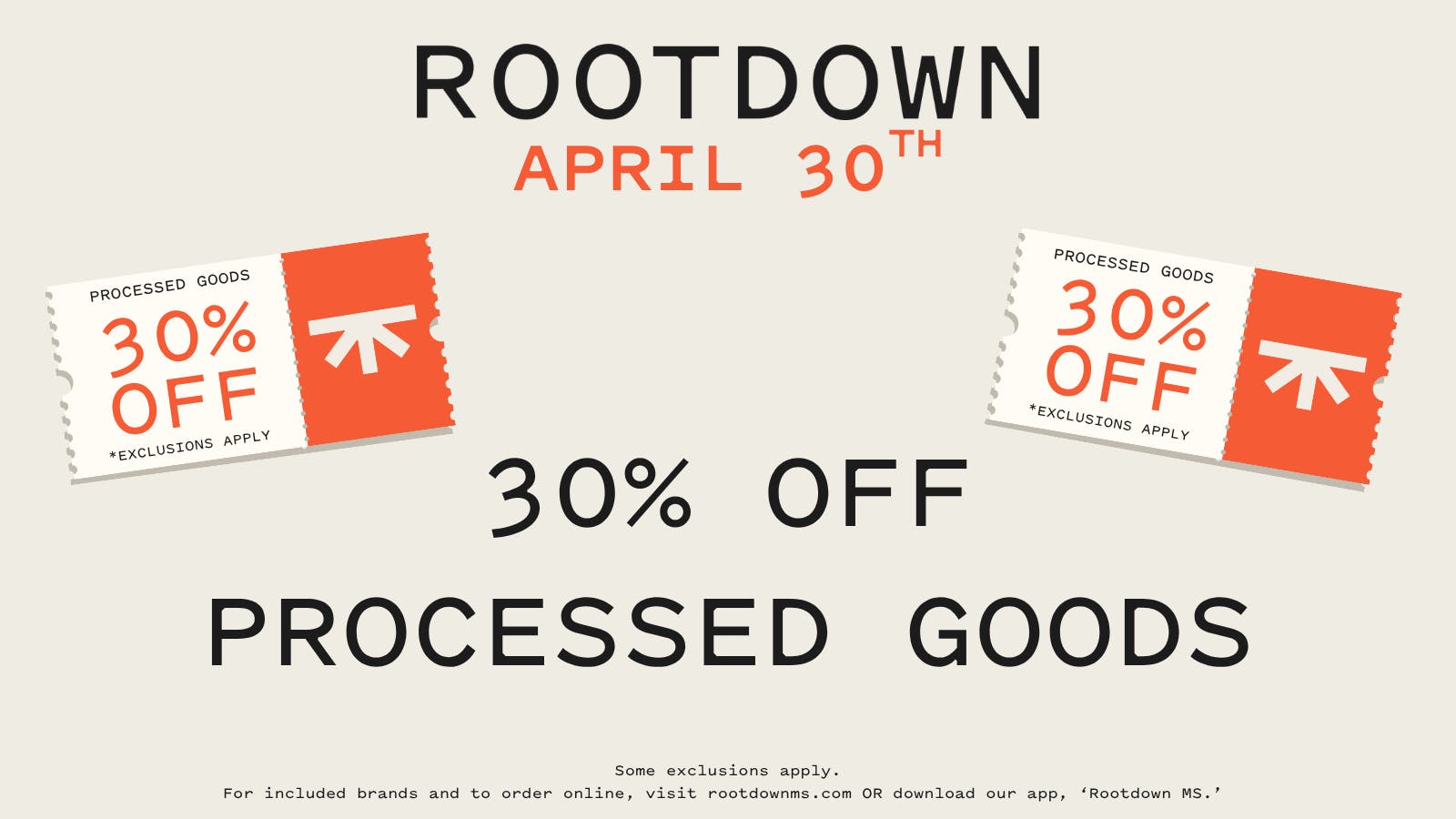 Rootdown - Richland 30% OFF PROCESSED GOODS!