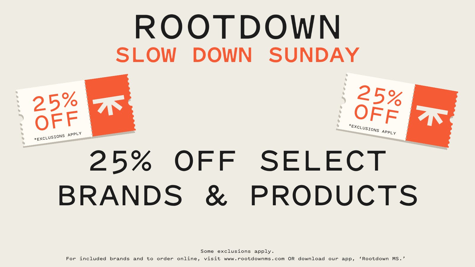 Rootdown - Richland 25% OFF SELECT BRANDS & PRODUCTS!
