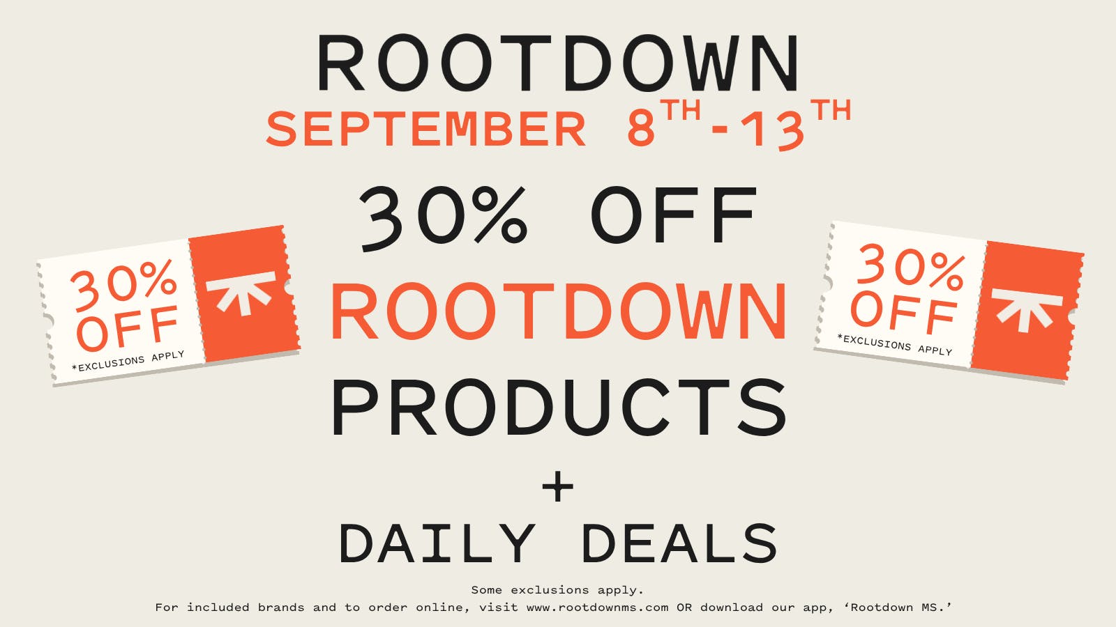 Rootdown - Olive Branch DAILY DEALS + 30% OFF ROOTDOWN PRODUCTS!