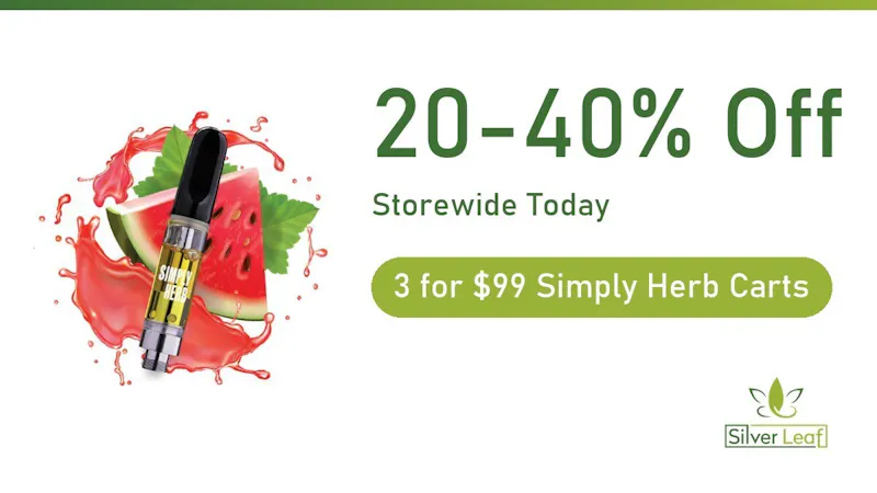 SilverLeaf Wellness 20-40% Off Storewide + 3 for $99 Simply Herb Carts