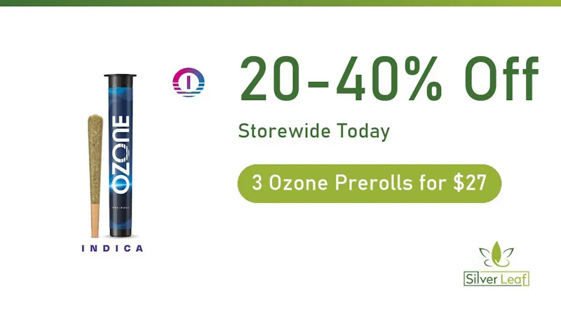 SilverLeaf Wellness 20-40% Off Storewide + 3 Ozone Prerolls for $27