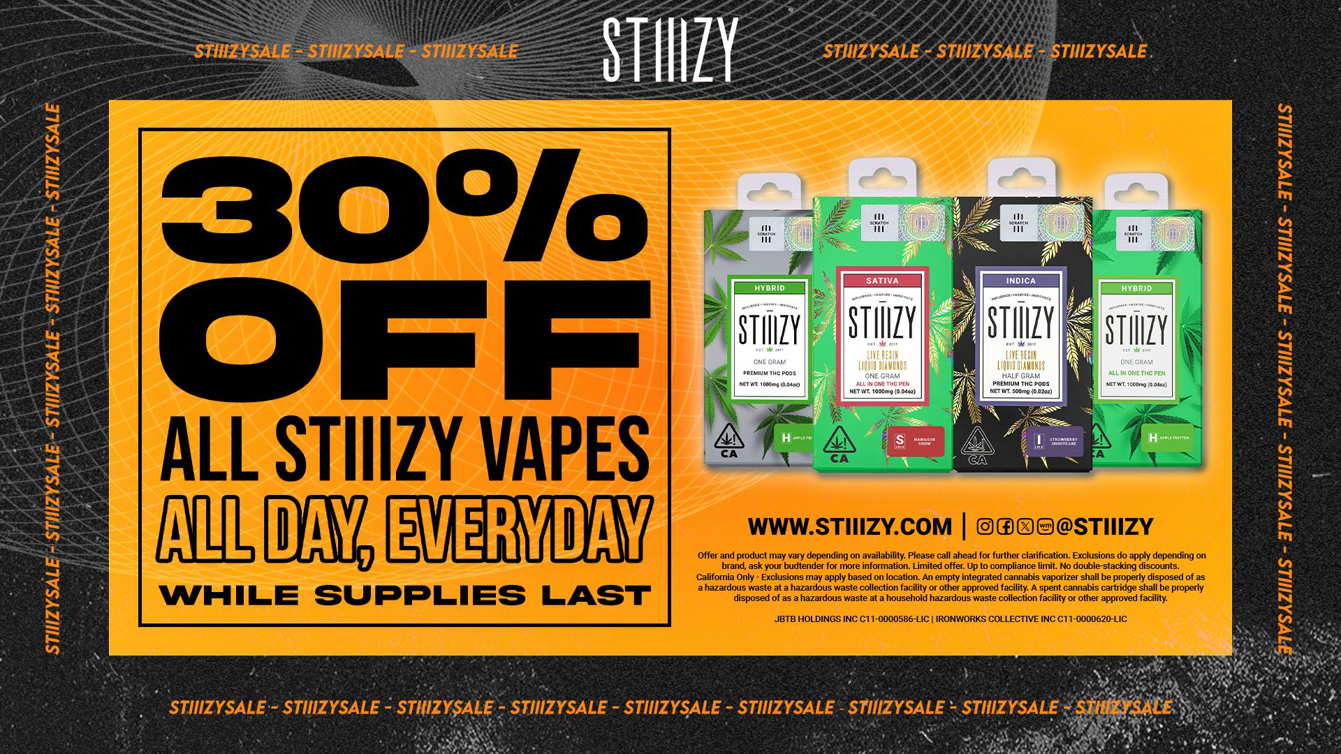 Presidio 30% OFF ALL STIIIZY VAPE PRODUCTS