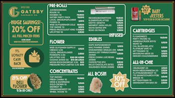 Gatsby Cannabis Co. (OPEN NOW) 🥦 25% off All Deli Flower & 30% off All Rosin 🍯