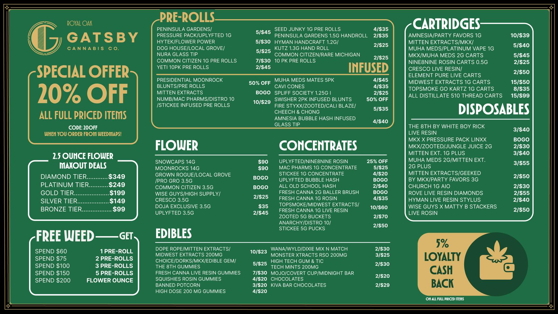 Gatsby Cannabis Co. 🎁 Big Stash Energy: BOGOs, Freebies, & More!