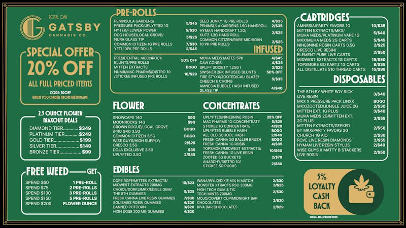 Gatsby Cannabis Co. 🎁 Big Stash Energy: BOGOs, Freebies, & More!