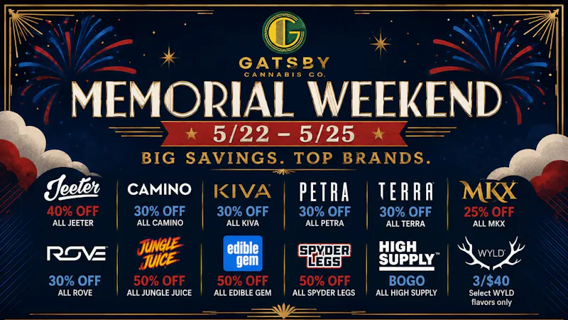 Gatsby Cannabis Co. - Royal Oak 🎉40% - 50% Off Top Brands all Weekend Long🎉