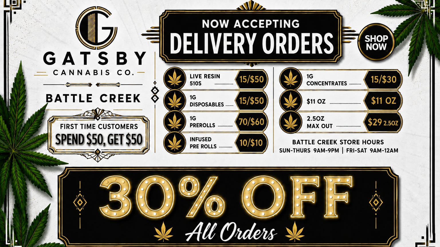 Gatsby Cannabis Co. - Battle Creek 🎉 WE NOW DELIVER 🎉