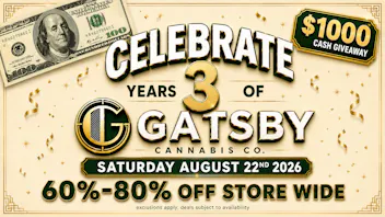 Gatsby Cannabis Co. - Battle Creek 30-50% off top brands + 30% off all deliveries ✨