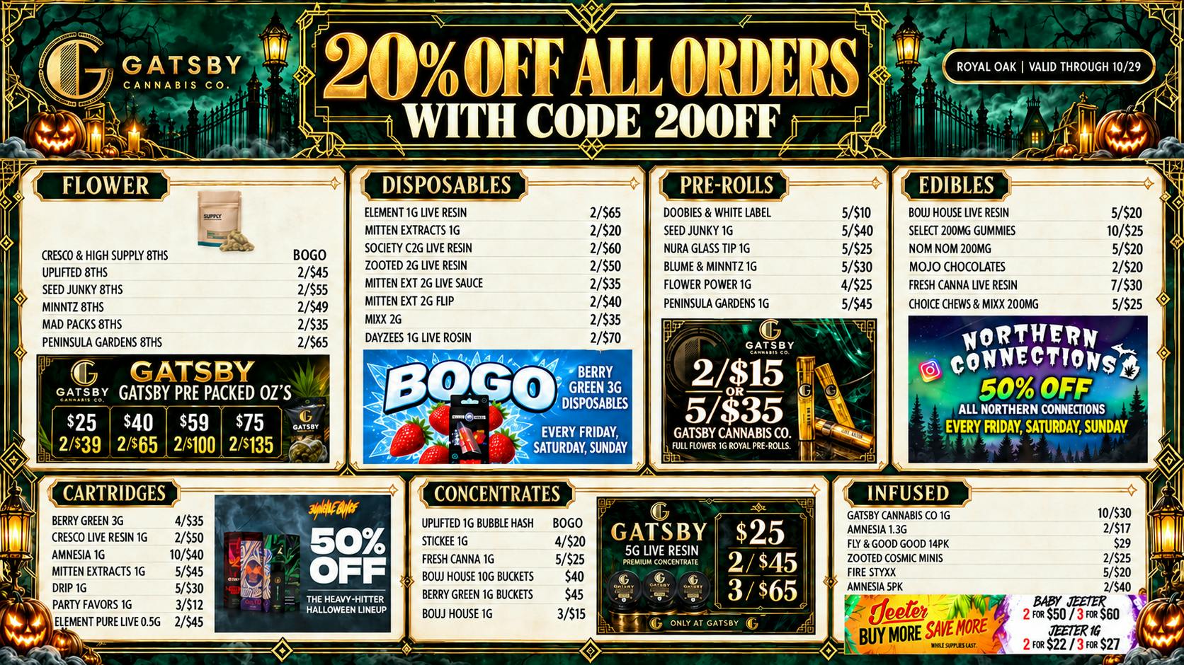 Gatsby Cannabis Co. - Royal Oak ✨2/$70 1G ROSIN AIO, 10/$25 Gummies + 20% OFF ✨
