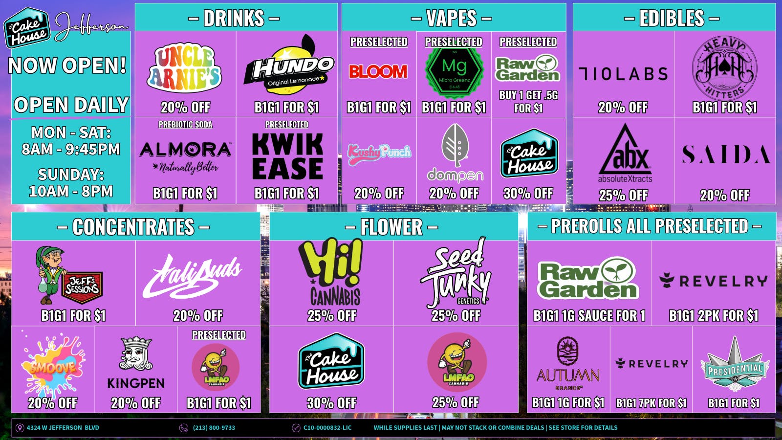 ILLA Canna TCH Jefferson weekly deals!