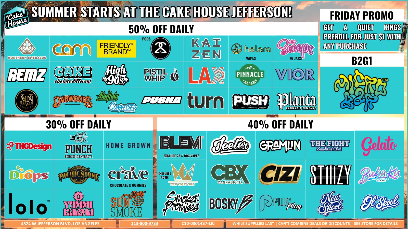 ILLA Canna The Cake House Jefferson Monthly Deals!