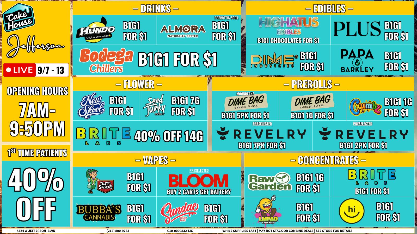 ILLA Canna TCH Jefferson weekly deals!